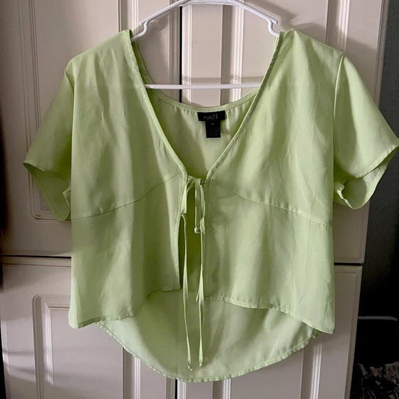 Tops - Rue 21 Sheer Green Crop